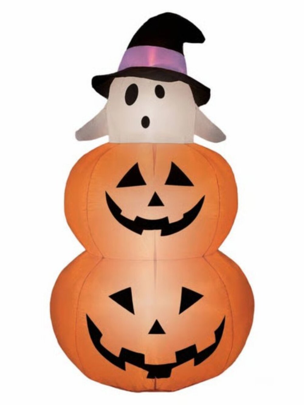 The Halloween Collection 4 Foot Halloween Inflatable Stacked Pumpkins and Ghost